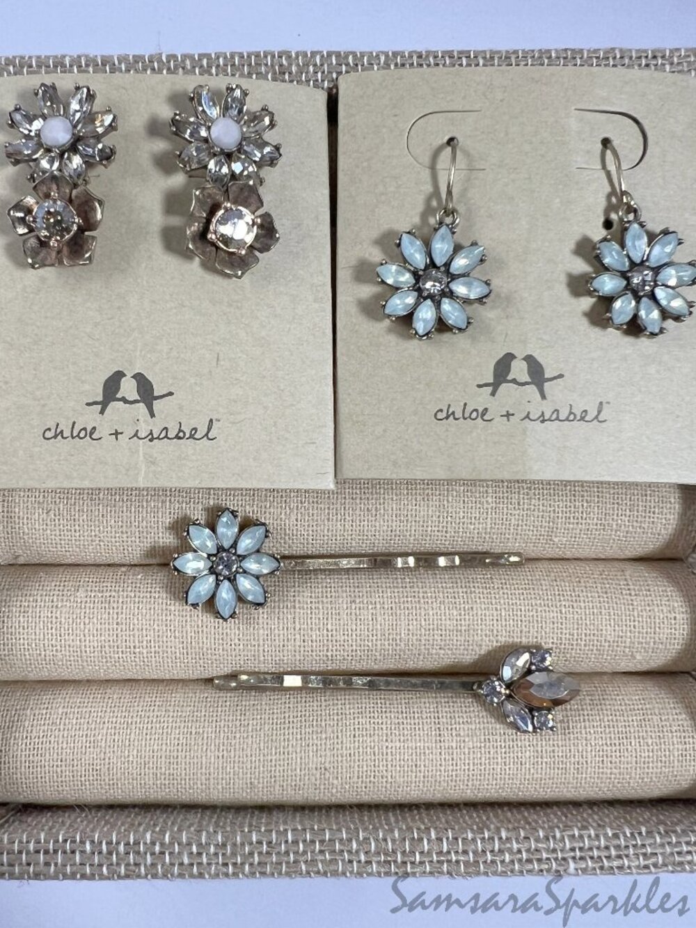 Chloe + Isabel Six-piece Light Blue & Bronze Floral Jewlery Set - Picture 8 of 8